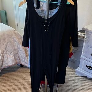 Windsor Black Lace-Up Bodysuit